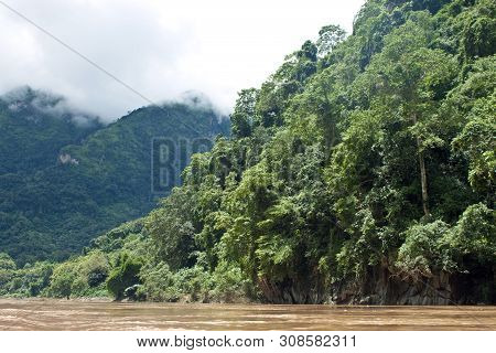 View From A Boat On Nam Ou River, Northern Laos
