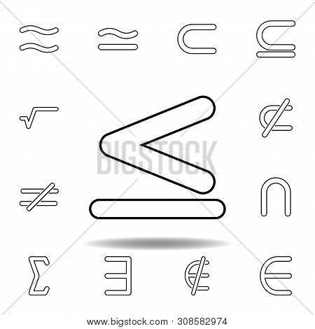The Sign Is Less Than And Equal To Icon. Thin Line Icon For Website Design And Development, App Deve