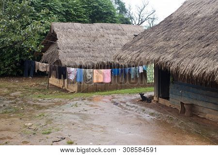 View Of A Small Village In Laos
