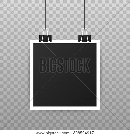 Photo Frame Mockup Design. Realistic Photograph With Blank Space For Your Image. Vector Stock Illust