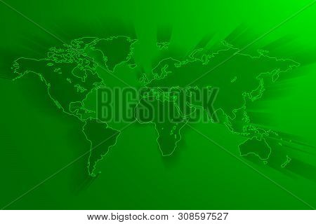 Global Network Connection Background, Green World Map, Vector, Illustration, Eps File