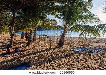 Koh Phangan, Thailand - September 1: Mae Haad Beach On Koh Phangan, Thailand On September 1, 2013. M