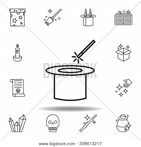 Magic Hat Outline Icon. Elements Of Magic Illustration Line Icon. Signs, Symbols Can Be Used For Web