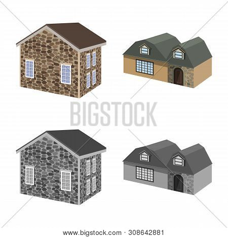 Vector Design Of Facade And Housing Icon. Set Of Facade And Infrastructure Vector Icon For Stock.