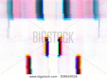 Abstract Background With Glitch Scanlines In Tv Style