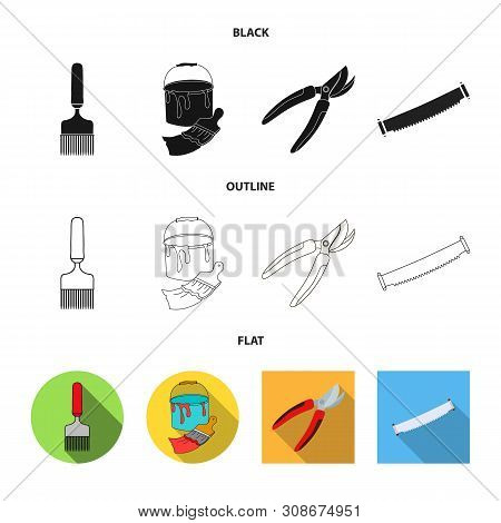 Vector Illustration Of Tool And Construction Logo. Set Of Tool And Carpentry Stock Vector Illustrati