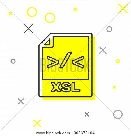 Grey Xsl File Document Icon. Download Xsl Button Line Icon Isolated On White Background. Excel File 
