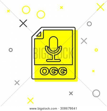 Grey Ogg File Document Icon. Download Ogg Button Line Icon Isolated On White Background. Ogg File Sy