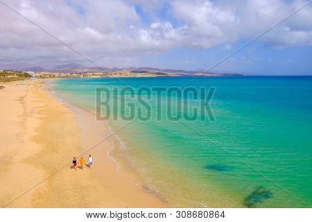 ‎costa Calma, Fuerteventura, Canary Islands, Spain - 16. February ‎2019: View On The Beach Costa Cal