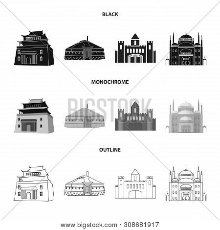 Vector Design Of Town And Chinatown Logo. Collection Of Town And Asian Vector Icon For Stock.