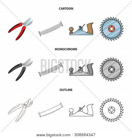 Vector Illustration Of Tool And Construction Sign. Collection Of Tool And Carpentry Vector Icon For 