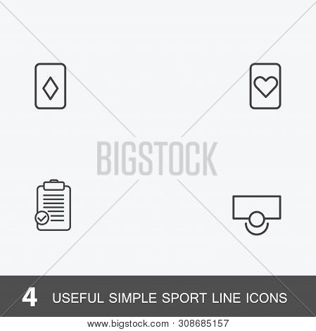 4 Useful Simple Sport Icons. Vector  Illustration On White Background, Can Be Used For Web And Mobil