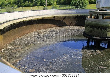 King Chair And Pump Sump In A Secondary Clarifier Emptied For Cleaning