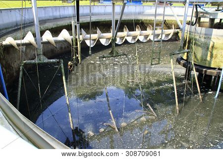 King Chair And Pump Sump In A Secondary Clarifier Emptied For Cleaning