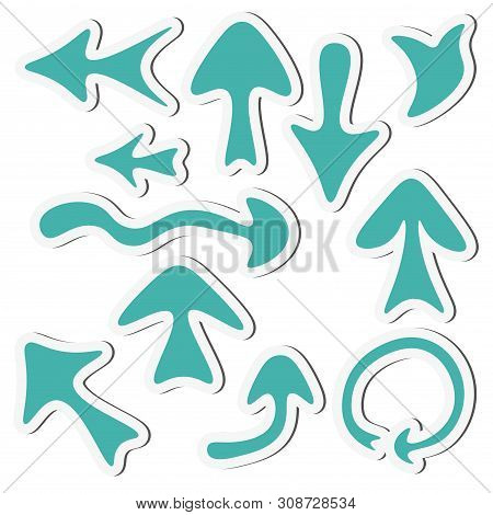 Sticker Arrow Set Isolated On A White Background