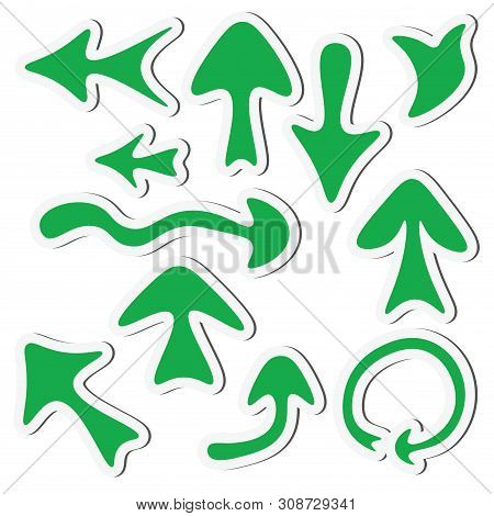 Sticker Arrow Set Isolated On A White Background