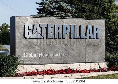 Deerfield - Circa June 2019: Caterpillar Global Headquarters. Caterpillar Designs, Develops, Enginee