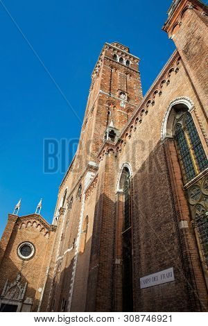 Basilica Di Santa Maria Gloriosa Dei Frari Located At The Heart Of The San Polo District Of Venice A