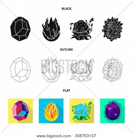Vector Design Of Animal And Prehistoric Icon. Set Of Animal And Cute Stock Vector Illustration.