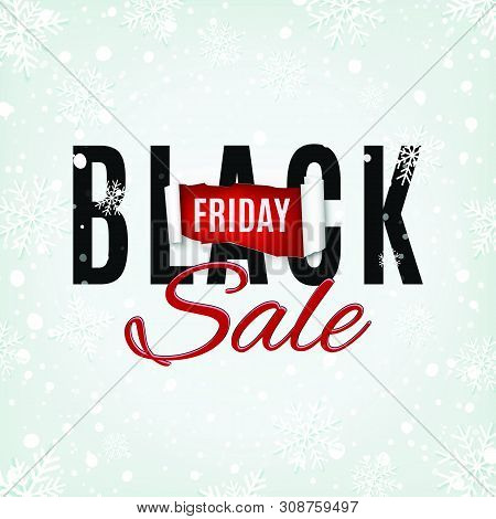 Black Friday Sale Abstract Poster. Torn Papper Banner.