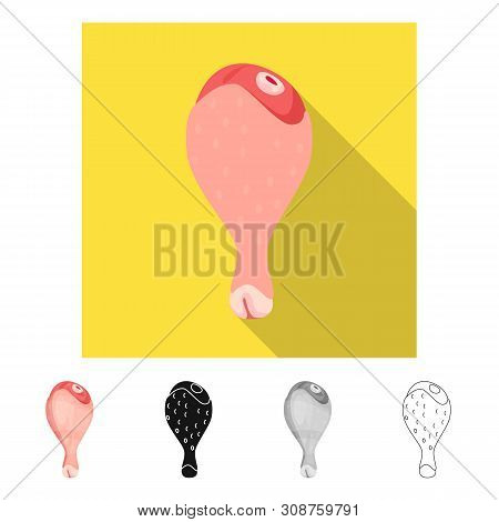Vector Illustration Of Leg And Chicken Logo. Set Of Leg And Farm Stock Vector Illustration.