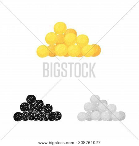 Vector Design Of Corn And Flake Icon. Set Of Corn And Snack Stock Symbol For Web.