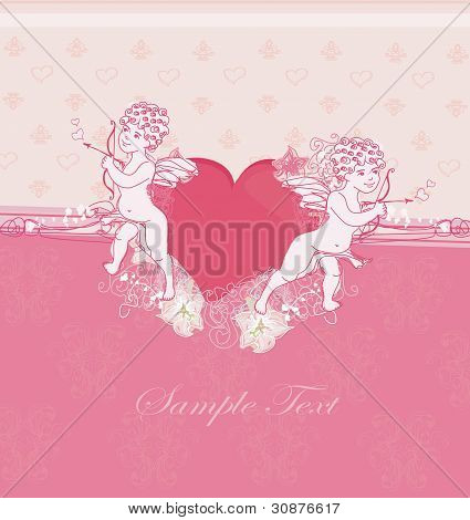Happy Valentinsdag card med Amor
