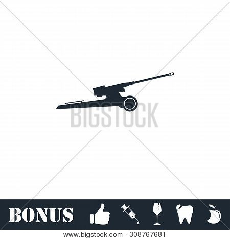 Howitzer Icon Flat. Vector Illustration Symbol And Bonus Pictogram