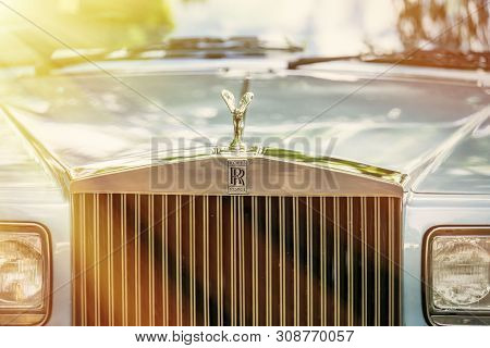 Bedford, Bedfordshire, Uk June 2 2019 Fragment Of Rolls-royce. Rolls-royce Motor Cars Limited Is A B