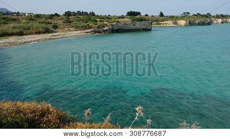 Amazing Beach At The Ionian Sea, In The Province Of Syracuse, Sicily. The Beach Is Part Of The Orien