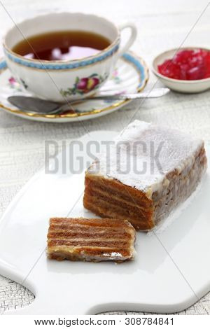 homemade apple pastila, russian dessert isolated on white background