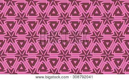 Hipster Pattern With Polygonal Elements. Triangles Style. Vector Seamless Illustration. Background F