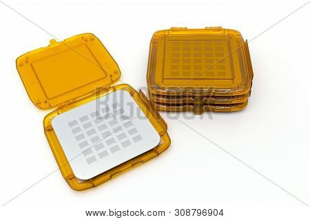 Photo Of Photomasks For Photolithography Process An Orange Boxes