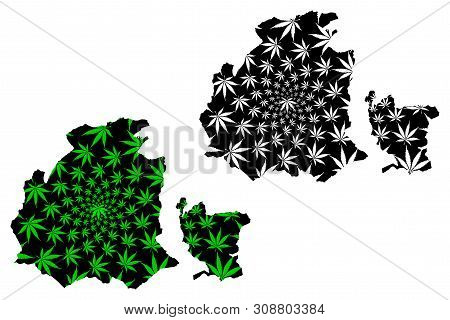 Obwalden (cantons Of Switzerland, Swiss Cantons, Swiss Confederation) Map Is Designed Cannabis Leaf 