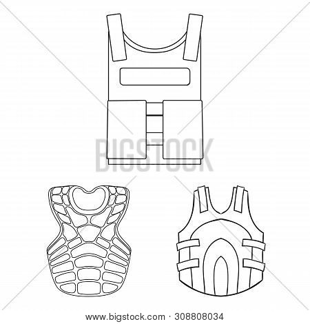 Bitmap Design Of Flak And Jacket Sign. Set Of Flak And Body Stock Symbol For Web.
