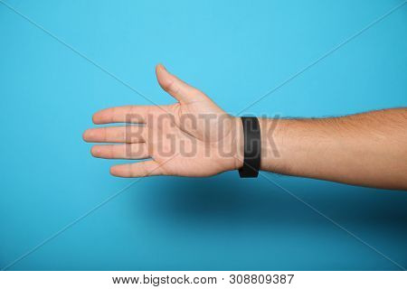 Paper Event Black Bracelet Mockup, Wristband Design. Identification Wrist, Adhesive.