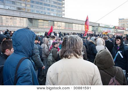Moskva - 10. března: Účastníci protestní manifestaci proti padělání prezidenta 