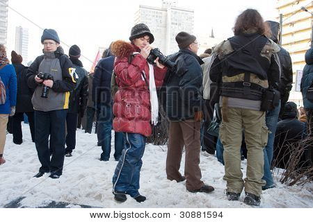 Moskva - 10. března: Účastníci protestní manifestaci proti padělání prezidenta 