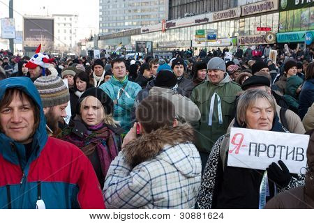 Moskva - 10. března: Účastníci protestní manifestaci proti padělání prezidenta 