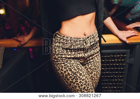 Close Up Stomach Of Woman, Closeup Background.