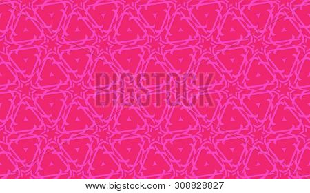 Vector Seamless Illustration With Pattern In Triangles Style. Curved Line. Decorative Design For For