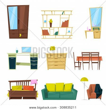 Furniture Furnishings Design Of Sofa Couch And Bed In Furnished Interior Or Armchair And Chair For D