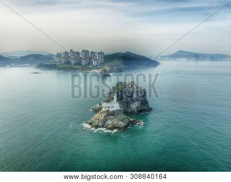 Aerial View Of Oryukdo Lighthouse, Busan, South Korea, Asia