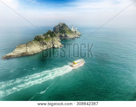 Aerial View Of Oryukdo Lighthouse, Busan, South Korea, Asia