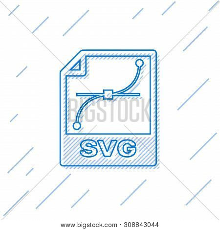 Blue Svg File Document Icon. Download Svg Button Line Icon Isolated On White Background. Svg File Sy
