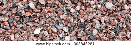 Gravel For Background  At Dry Sunny Summer Day