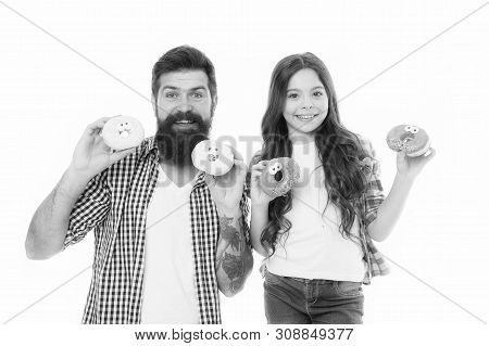 Having Fun Together. Fathers Day. Childrens Day. Family Bonds. Father And Daughter Hold Sweet Crulle