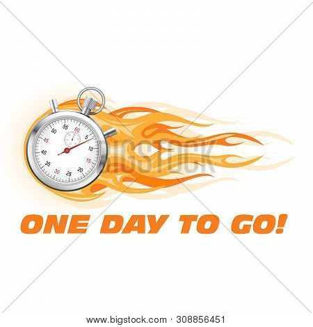 One Day To Go, Last Chance, Hurry Up - Burning Stopwatch Icon
