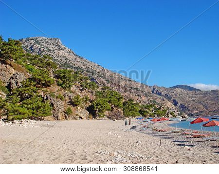 Beautiful Carpathos Island Beach Background Wallpaper Fine Art