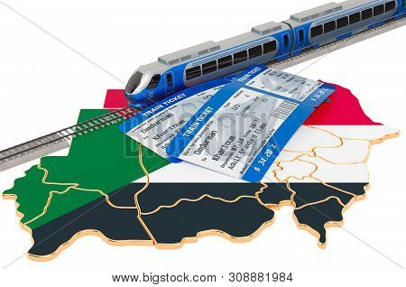 Train Travel In Sudan, Concept. 3d Rendering Isolated On White Background